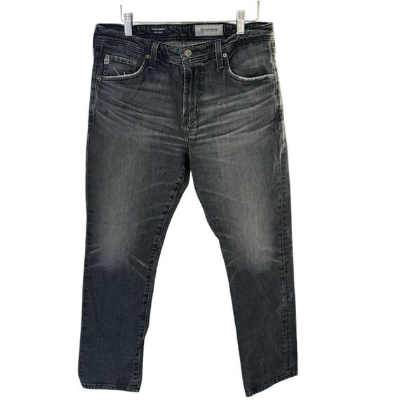 AG Adriano Goldschmied Gray/Light Black Wash The Everett Slim Jeans Zip Fly 33